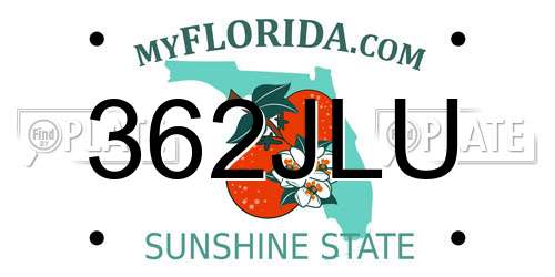 362JLU Florida License Plate