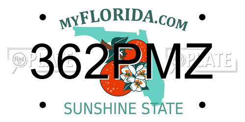 362PMZ Florida License Plate