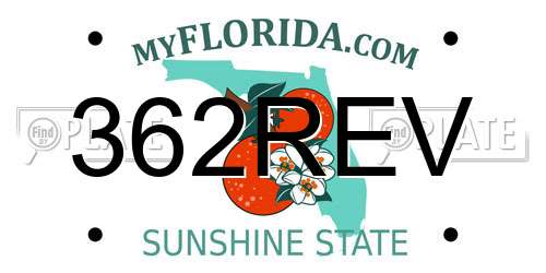 362REV Florida License Plate