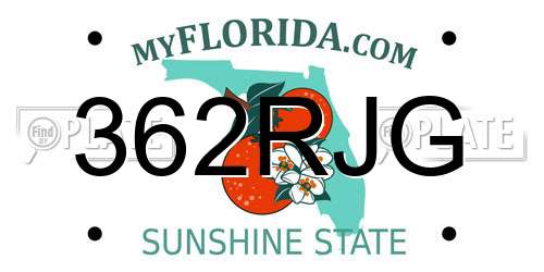 362RJG Florida License Plate