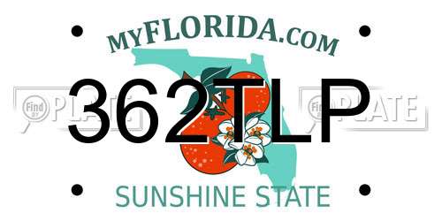 362TLP Florida License Plate