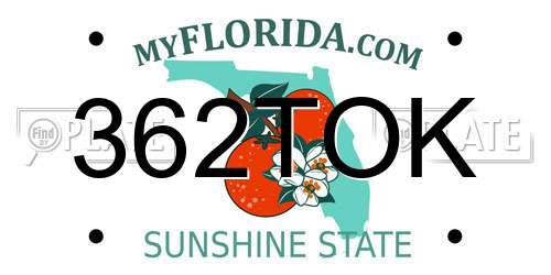 362TOK Florida License Plate