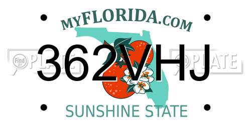 362VHJ Florida License Plate