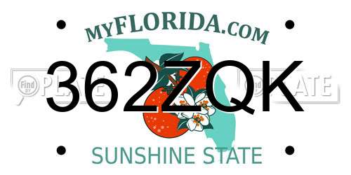 362ZQK Florida License Plate