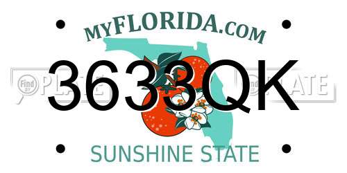 3633QK Florida License Plate