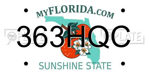 363HQC Florida License Plate