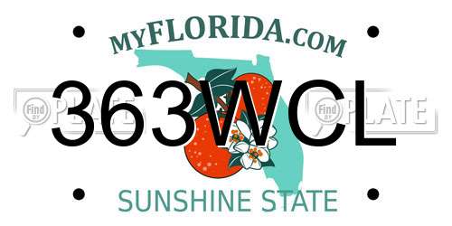 363WCL Florida License Plate
