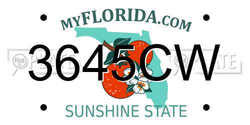 3645CW Florida License Plate