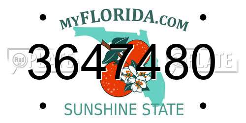 3647480 Florida License Plate
