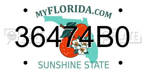 36474B0 Florida License Plate