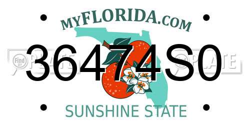 36474S0 Florida License Plate