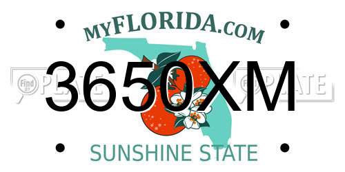 3650XM Florida License Plate