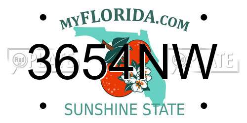 3654NW Florida License Plate