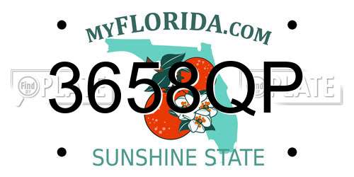 3658QP Florida License Plate