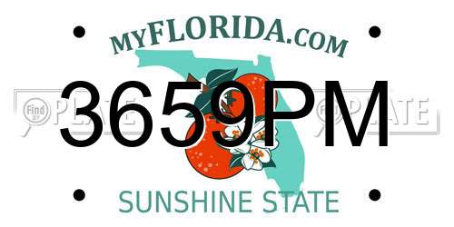 3659PM Florida License Plate