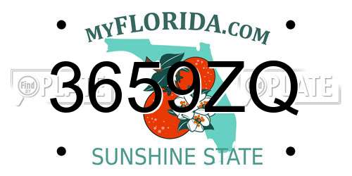 3659ZQ Florida License Plate
