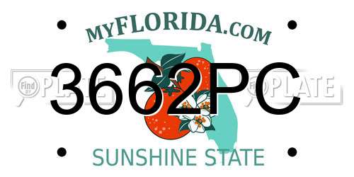 3662PC Florida License Plate
