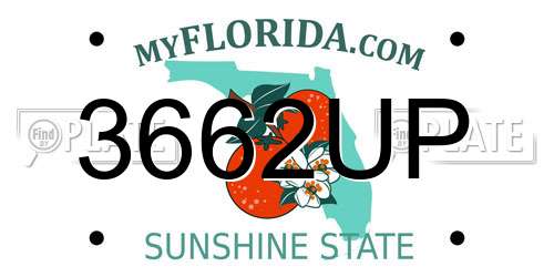 3662UP Florida License Plate