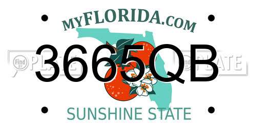 3665QB Florida License Plate