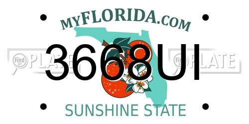 3668UI Florida License Plate