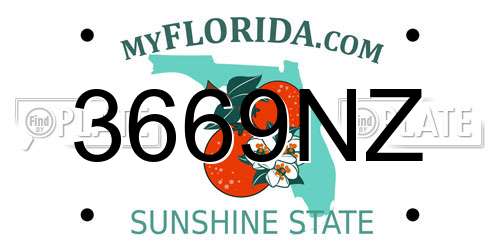 3669NZ Florida License Plate