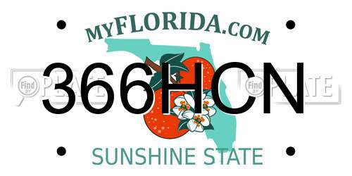 366HCN Florida License Plate