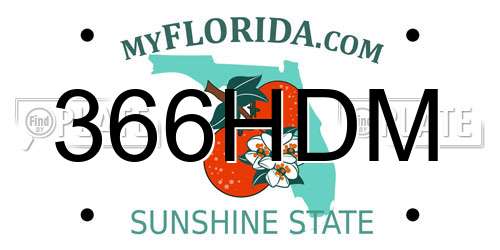 366HDM Florida License Plate