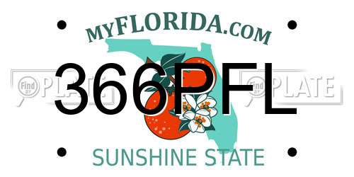366PFL Florida License Plate