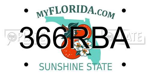 366RBA Florida License Plate