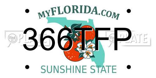 366TFP Florida License Plate