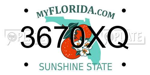 3670XQ Florida License Plate