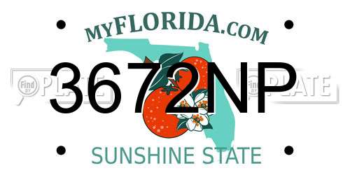 3672NP Florida License Plate