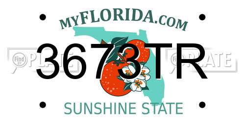 3673TR Florida License Plate
