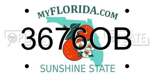 3676OB Florida License Plate