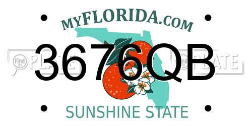 3676QB Florida License Plate
