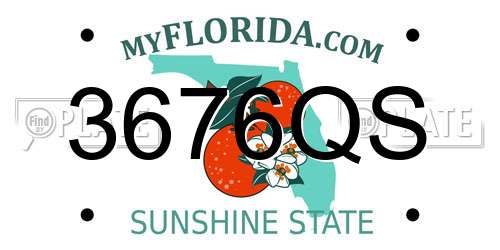 3676QS Florida License Plate