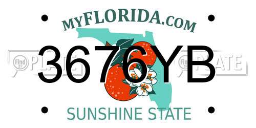 3676YB Florida License Plate