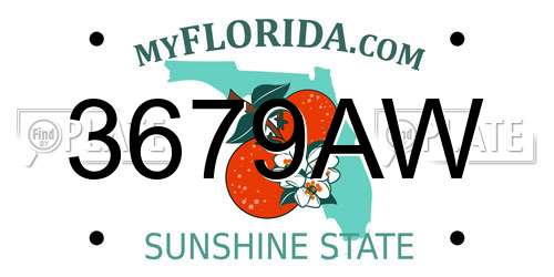 3679AW Florida License Plate