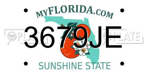 3679JE Florida License Plate