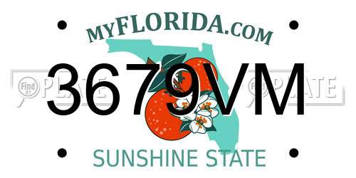 3679VM Florida License Plate