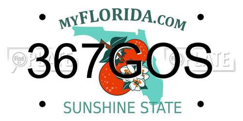 367GOS Florida License Plate