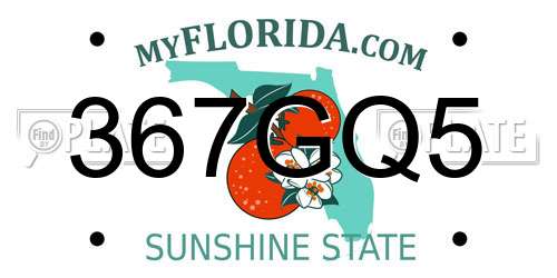 367GQ5 Florida License Plate
