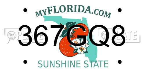 367GQ8 Florida License Plate