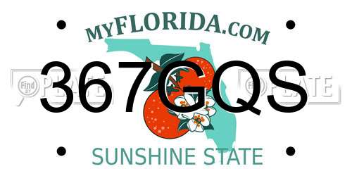 367GQS Florida License Plate