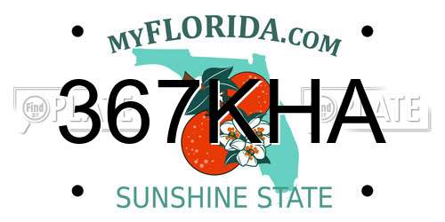 367KHA Florida License Plate