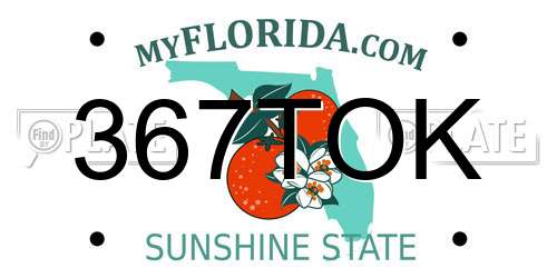 367TOK Florida License Plate