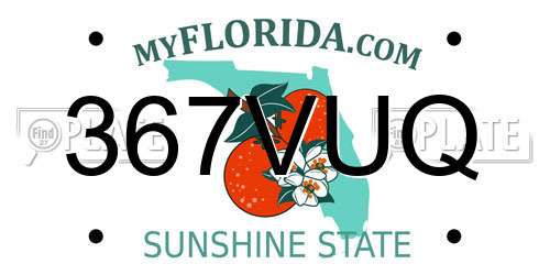 367VUQ Florida License Plate