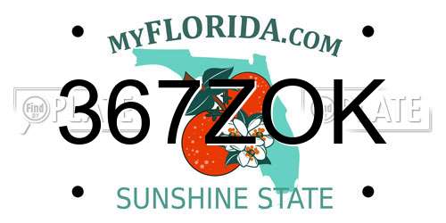 367ZOK Florida License Plate