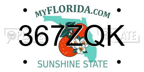 367ZQK Florida License Plate