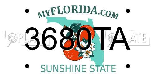 3680TA Florida License Plate